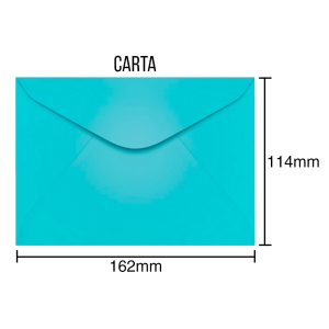 Envelopes para Carta Azul Turquesa - 100 Unidades - Scrity