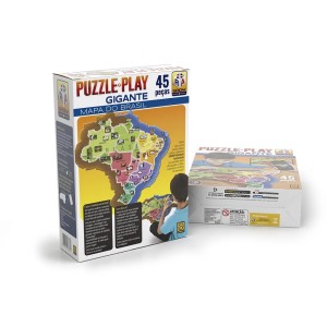 Quebra-cabeça - Puzzle Play Gigante Mapa do Brasil 45 peças - Grow