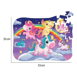 Quebra-cabeça 48 Peças Madeira Unicórnios - Brincadeira de Criança