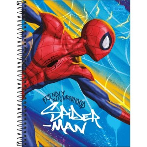 Caderno 10 Matérias Universitário Espiral Spider-Man Connect - Tilibra