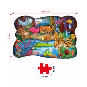 Quebra-cabeça Gigante 28 peças Aventura na Floresta Bordas Orgânicas - Pais e Filhos