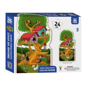 Quebra-cabeça Gigante 24 Peças Madeira Casa da Árvore - Nig Brinquedos