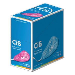 Corretivo em Fita Tape Neon Caixa com 6 Unidades Sortido - CiS