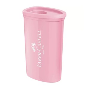 Kit Apontador com Depósito + Borracha Capa Plástica - Rosa Pastel - Faber-Castell