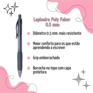 Lapiseira Poly 0.5mm Rosa - Faber-Castell
