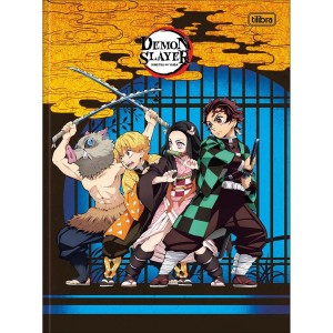 Caderno Brochurão Capa Dura Demon Slayer 80 Folhas - Tilibra