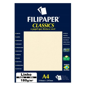 Papel Especial Linho Palha A4 180g/m² - 50 folhas - Filipaper