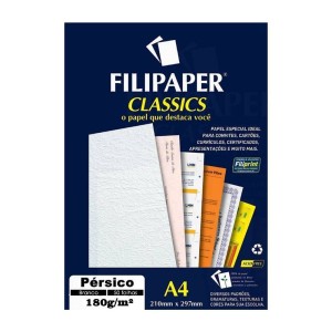 Papel Especial Pérsico Branco A4 180g/m² - 50 folhas - Filipaper