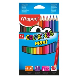 Lápis de Cor Jumbo Maped Color’Peps Maxi – 12 Cores Vibrantes