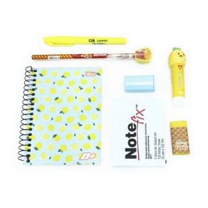 Kit Papelaria Diverso 8 - Amarelo e Azul