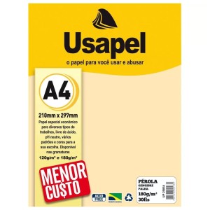 Papel Especial Pérola Gengibre / Palha 180g/m² A4 - 30 folhas - Usapel