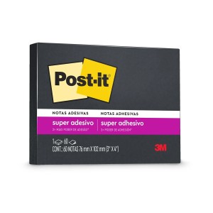 Bloco Notas Adesivas Post-it Preto 76mm x 102mm 60 folhas - 3M