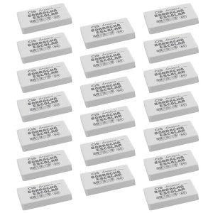 Borracha Escolar Branca Pequena nº60 - Kit C/ 20 Un. - Cis