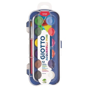 Aquarela 12 Cores Giotto Mini 23 mm com Pincel - Fila