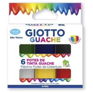 Tinta Guache 6 cores - Giotto